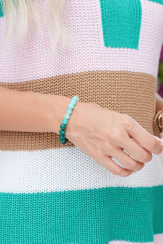Canton Vintage Crystal Beaded Elastic Bracelet