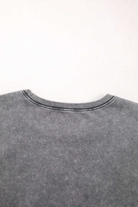Philippine Gray Mineral Wash Half Sleeve Boyfriend Vintage T Shirt