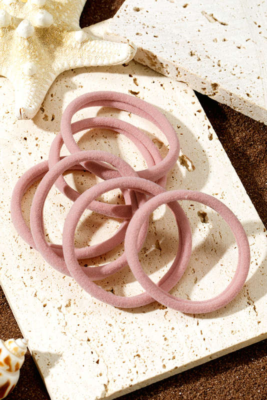 Peach Blossom Solid Color Minimalist Hair Tie Accessory