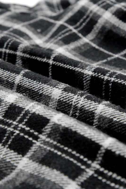 Black Plaid Pattern Sherpa Lined Hooded Shacket