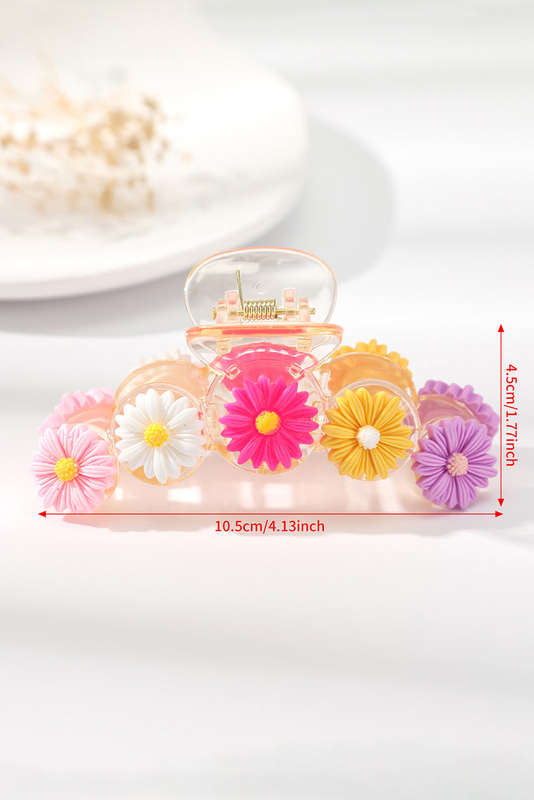 Yellow Vibrant Flower Decor Large Hair Claw Clip