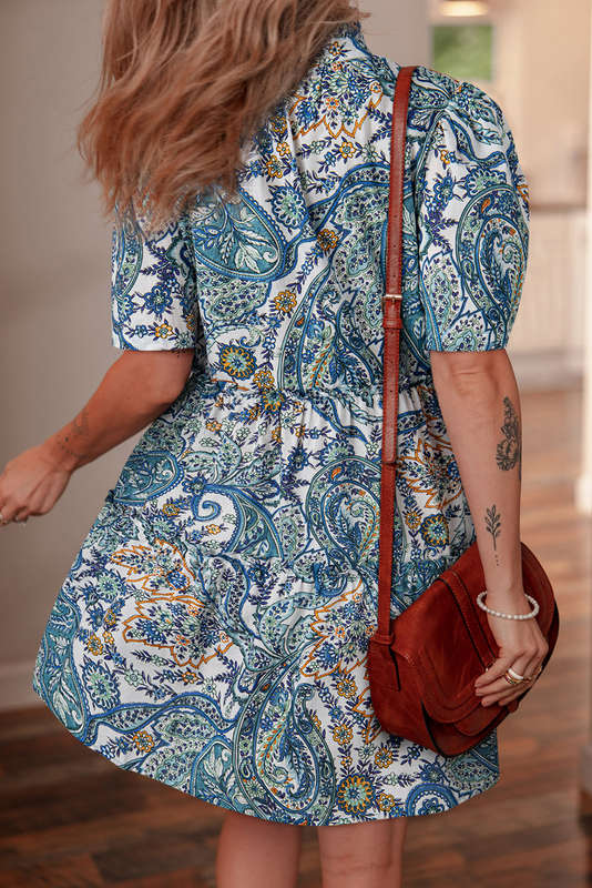 Blue V-Neck Knitted Summer Top with Exposed Seams