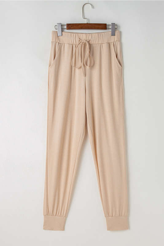 Parchment Split Long Cardigan and Skinny Pants Lounge Set