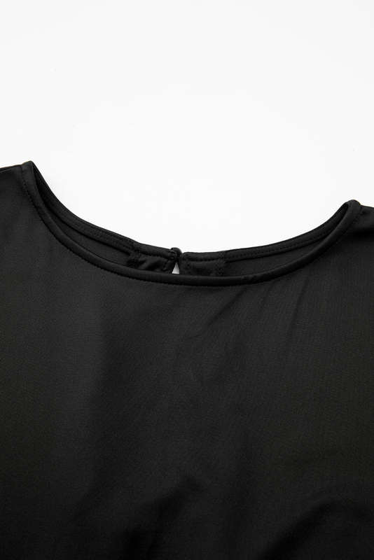 Black Dolman Sleeve Belted Straight Leg Jumpsuit