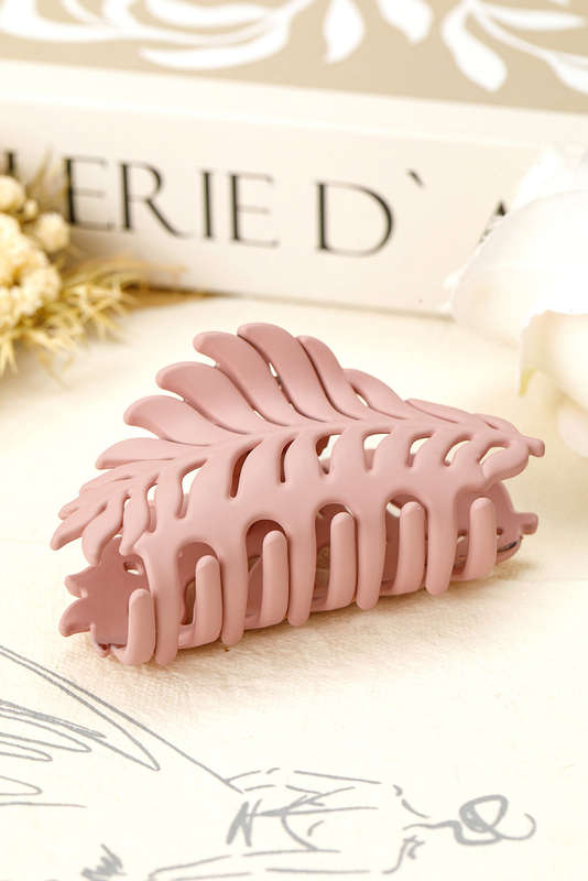 Light Pink Trendy Big Leaf Hair Claw Clip
