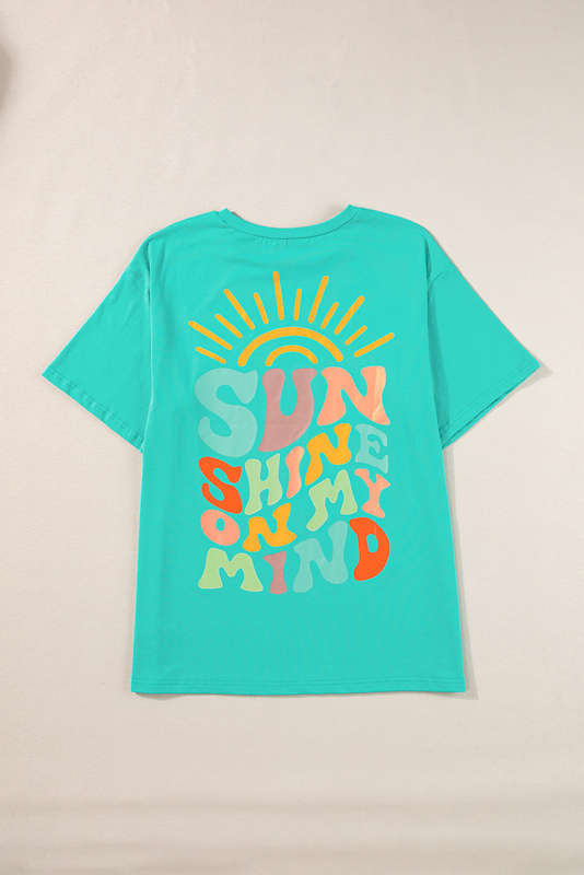Mint Green SUNSHINE ON MY MIND Graphic Tee