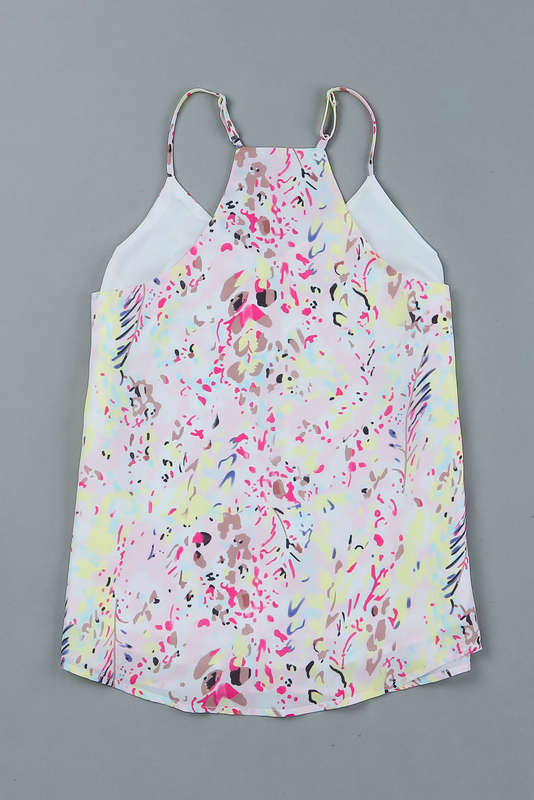 Multicolor Floral Print Spaghetti Straps Tank Top