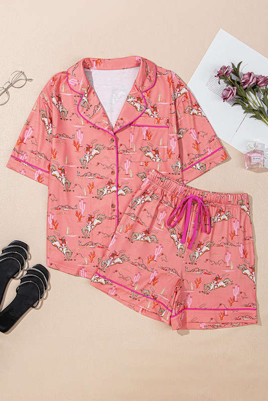 Blossom Cowgirl Country Print Pajamas Set
