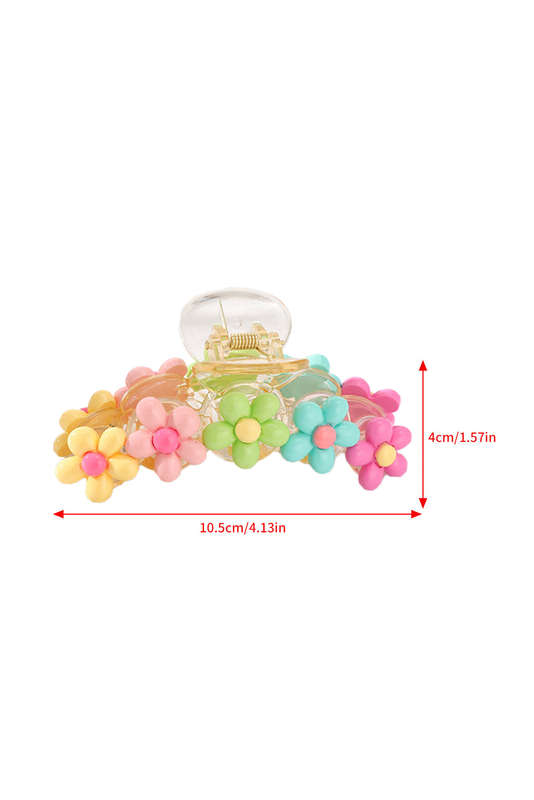 Pink Colorful Flower Shape Large Hair Clawclip