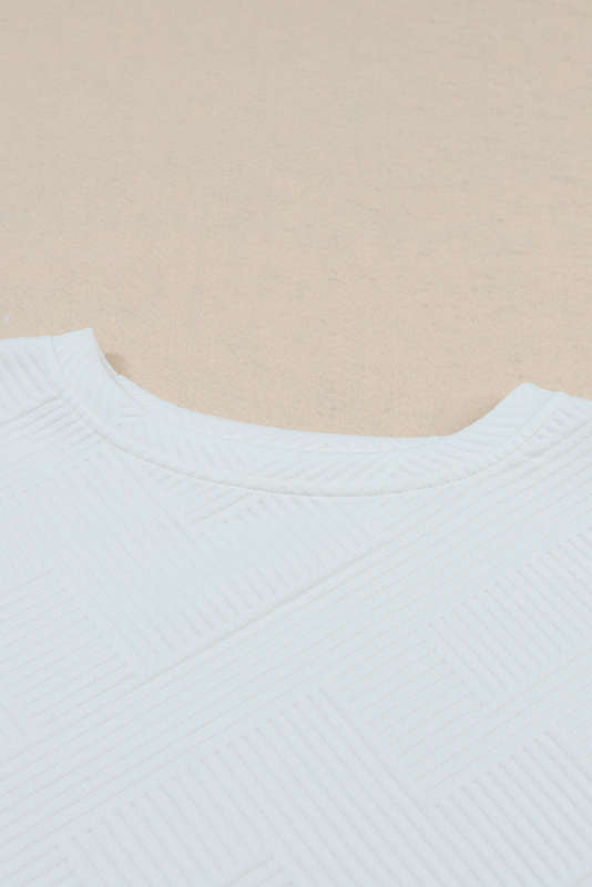 White Ultra Loose Textured 2pcs Slouchy Outfit