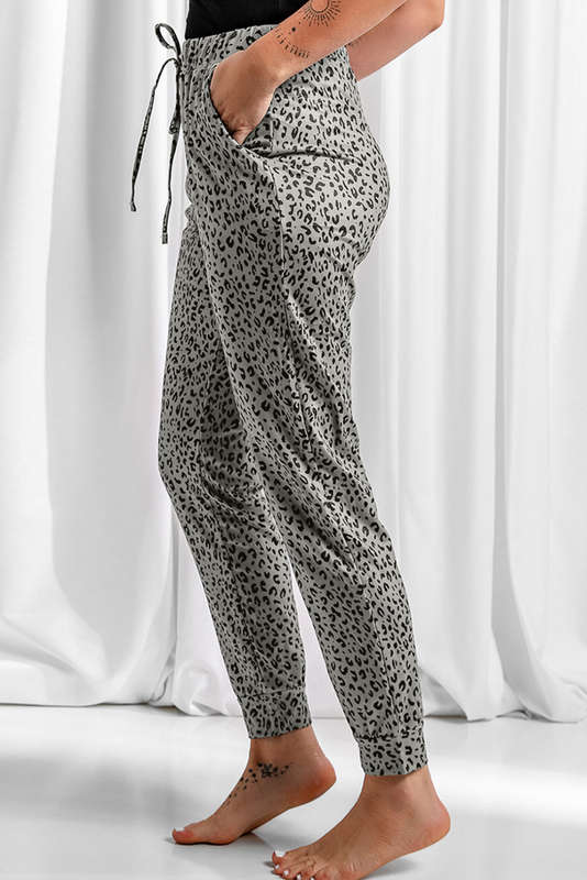 Khaki Breezy Leopard Joggers