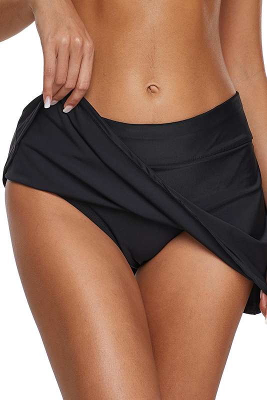 Black Skirted Swim Bikini Bottom