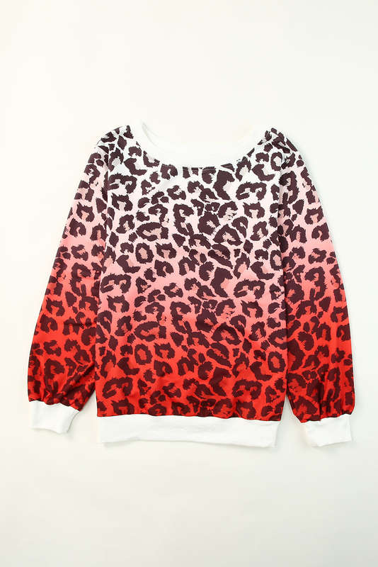 Leopard Gradient Long Sleeve Sweatshirt