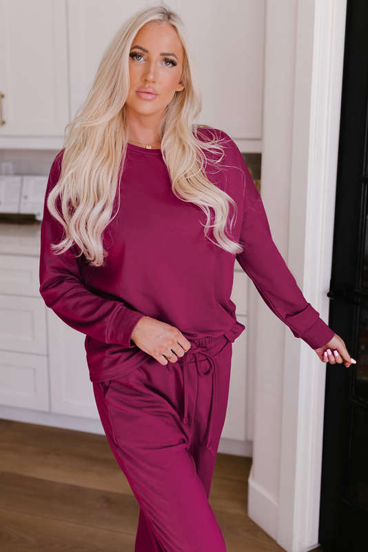Long Sleeve Pullover and Jogger Pants Lounge Set