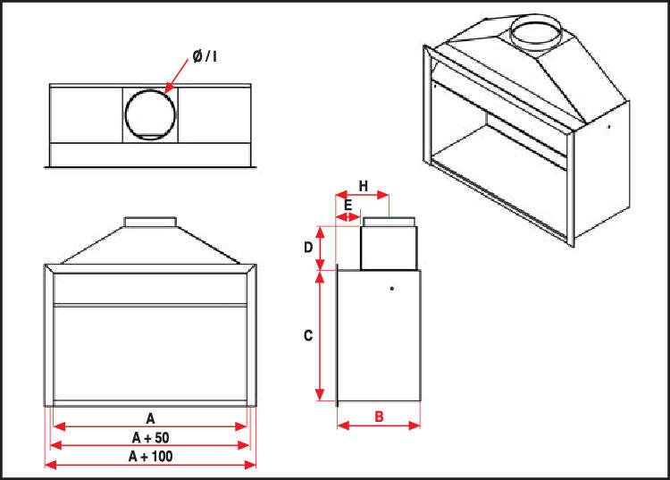 1050 Universal Fireplace B/I