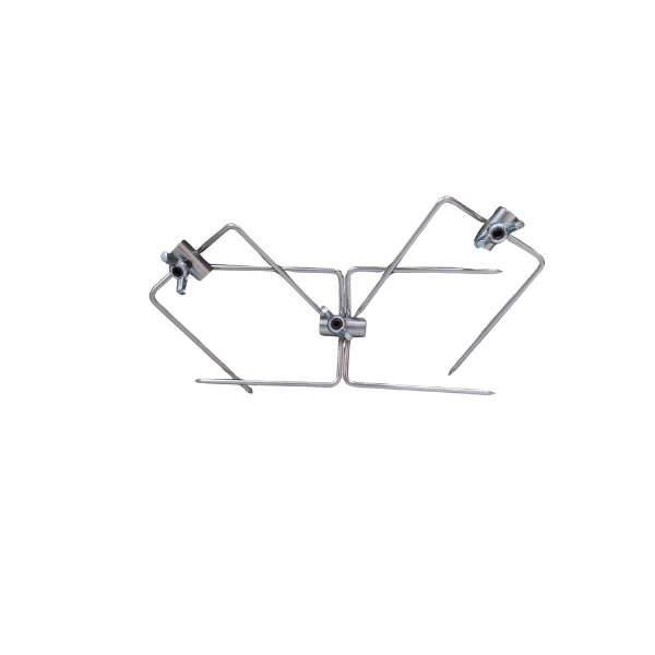 NTO Stainless Steel Rotisserie Shaft (650mm) with Forks & Silent Rotisserie Motor( Dual use as Ba...