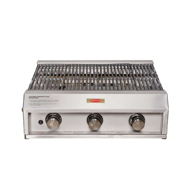 Jetmaster Deep Gas Grill with Cast Iron Grids - Stainless Steel