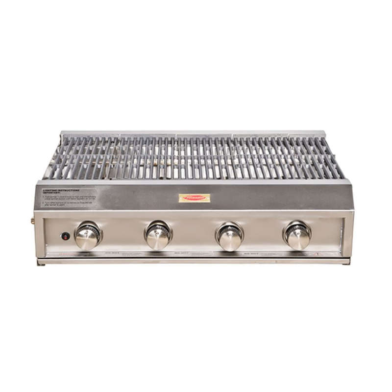 Jetmaster Deep Gas Grill with Cast Iron Grids - Stainless Steel