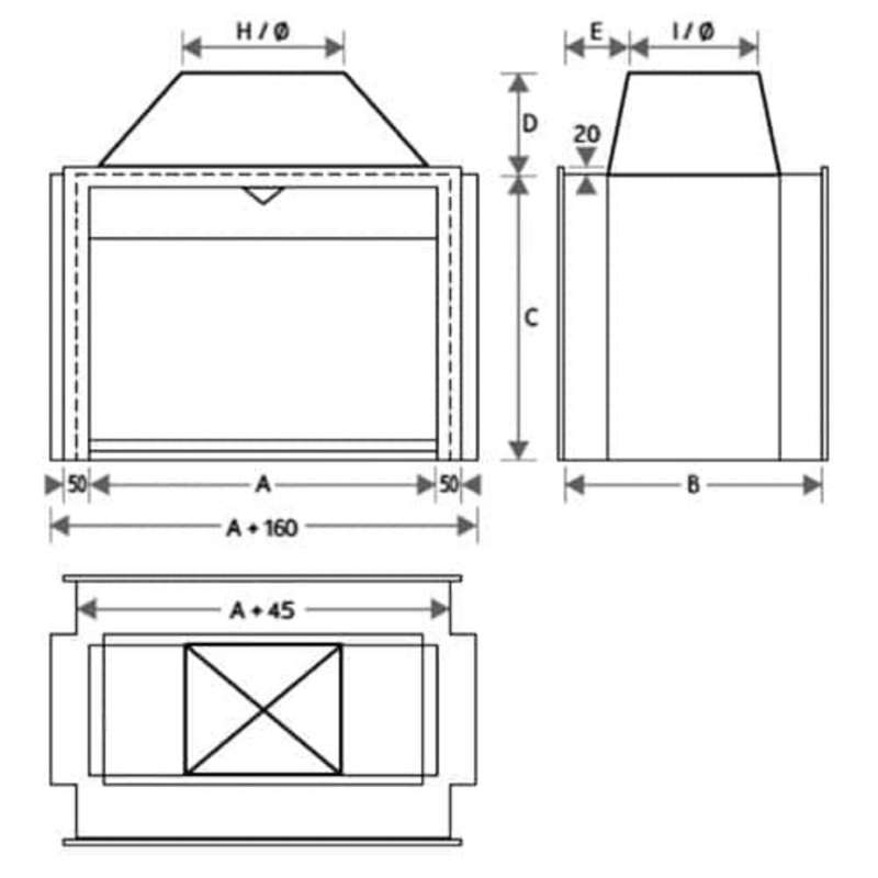 JETMASTER 700 Double side Professional Universal Fireplace (Basket Grate and Pan Included) | 4021...