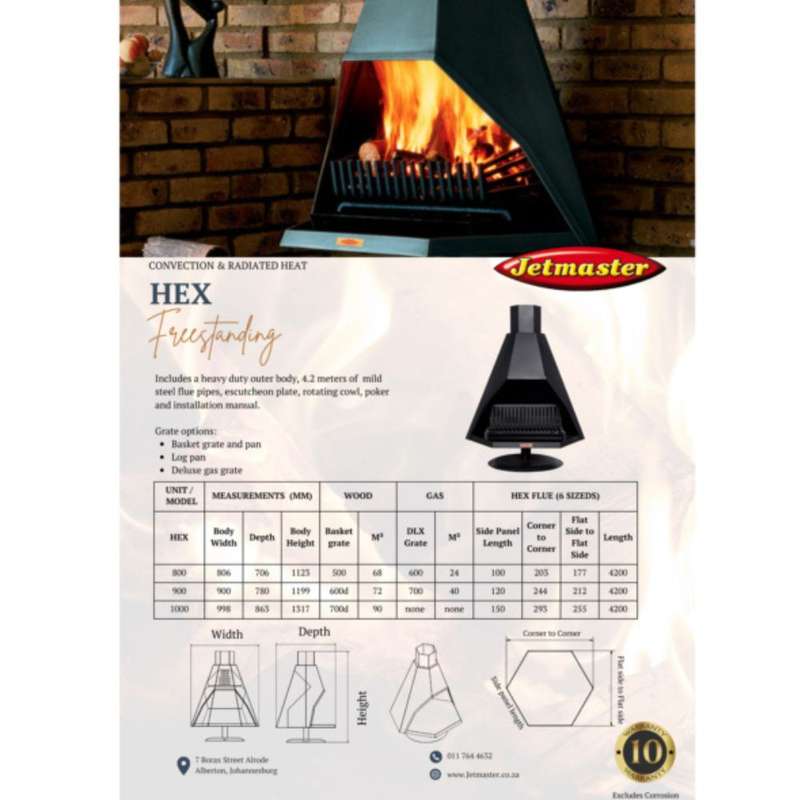 800 Hex Complete COMBO Fireplace | 40080524