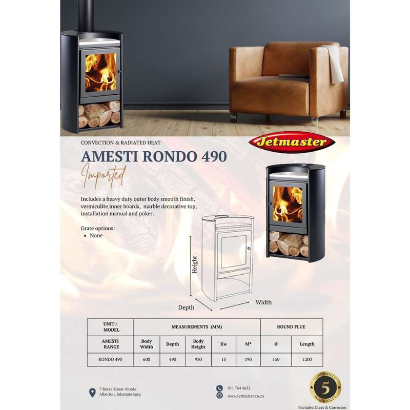 JETMASTER Amesti Rondo Freestanding Fireplace