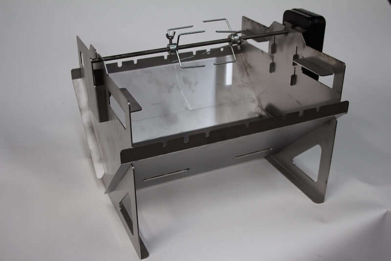Jetmaster Camp Braai(Stainless Steel) Complete with Grill, Kebab Rods, Potjie Frame & Rotisserie ...