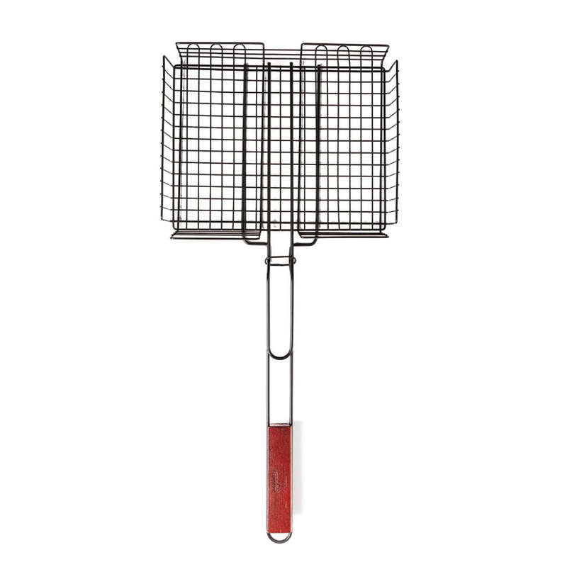 Deep Non-Stick Grill Basket with wooden handle | P90-09