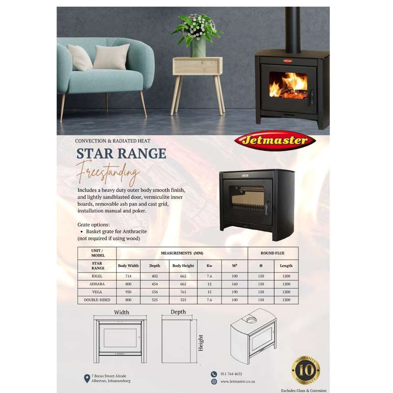JETMASTER Double-sided Slow Stove / Free-standing Fireplace | 40020132