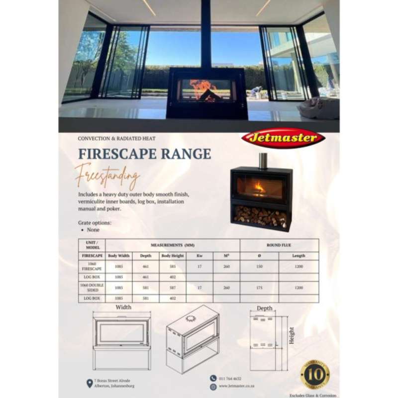 JetMaster Firescape 1060 Freestanding Fireplace | 40200011