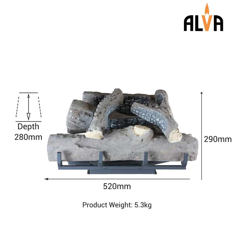 Log Fireplace Gas Heater 520mm Wide | GFP100