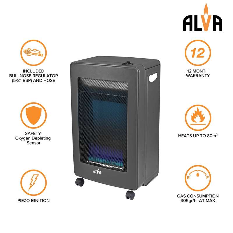Alva Blue - Flame Convention Roll-About Gas Heater | GH305