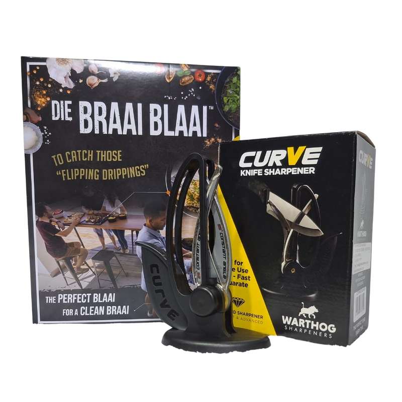 Curve Knife Sharpener & FREE BRAAI BLAAI Combo