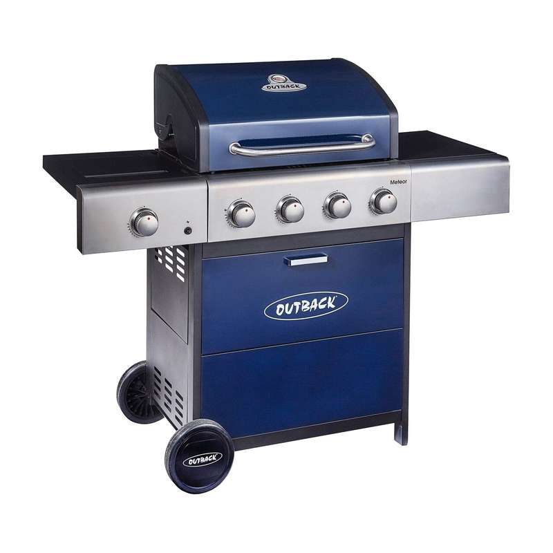 Outback Meteor 4 Burner Gas - FREE Rotisserie & Cover with Vents
