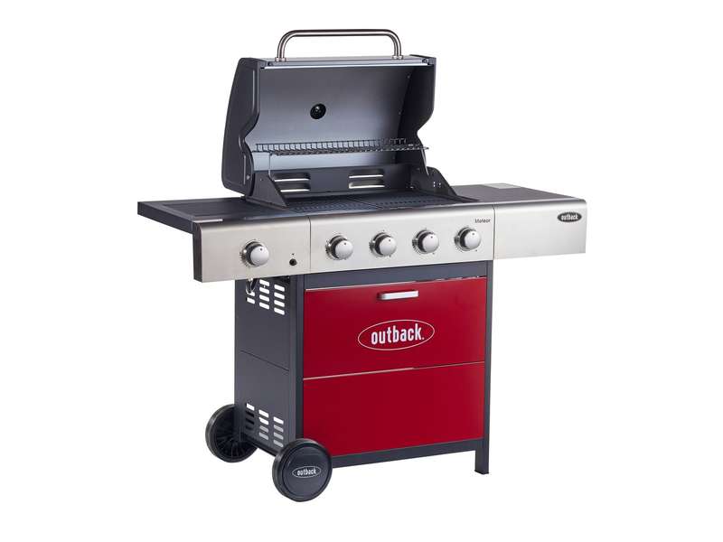 Outback Meteor 4 Burner Gas - FREE Rotisserie & Cover with Vents