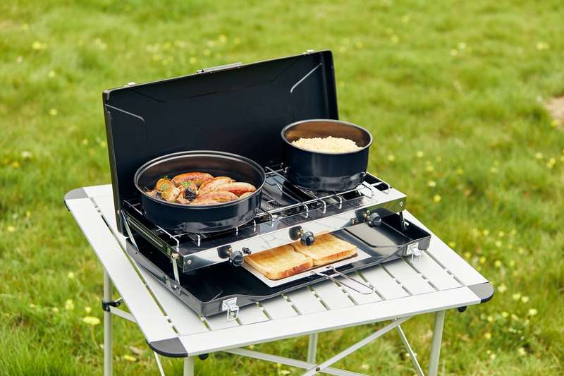 Two Burner Camping Stove With Toaster (Free Briefcase) | OUT371007
