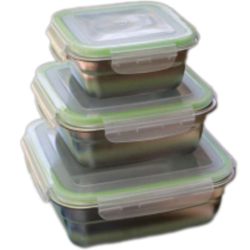 Versatile Stainless Steel Braai Bak with plastic lid Sets - 4 or 5 Packs
