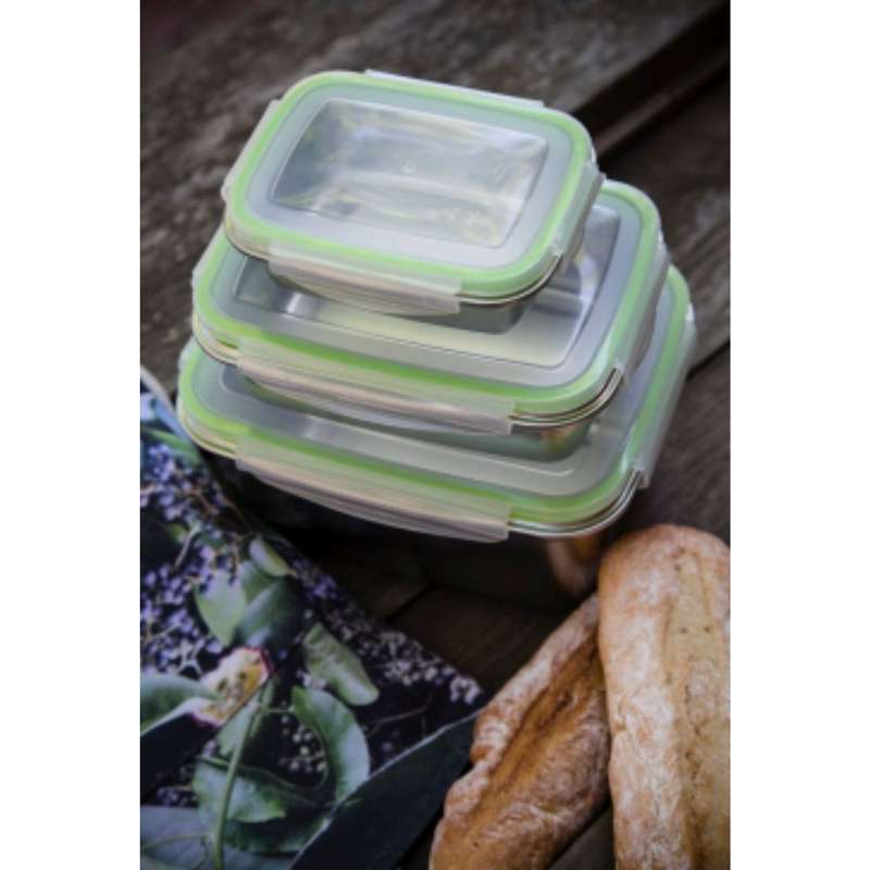 Versatile Stainless Steel Braai Bak with plastic lid Sets - 4 or 5 Packs