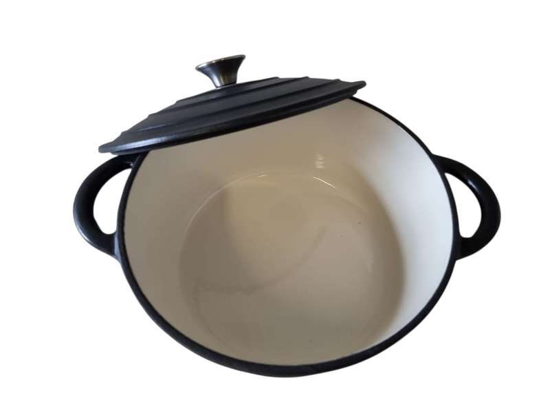 Round Enamel Coated Casserole Pot | POTRNDBLK26