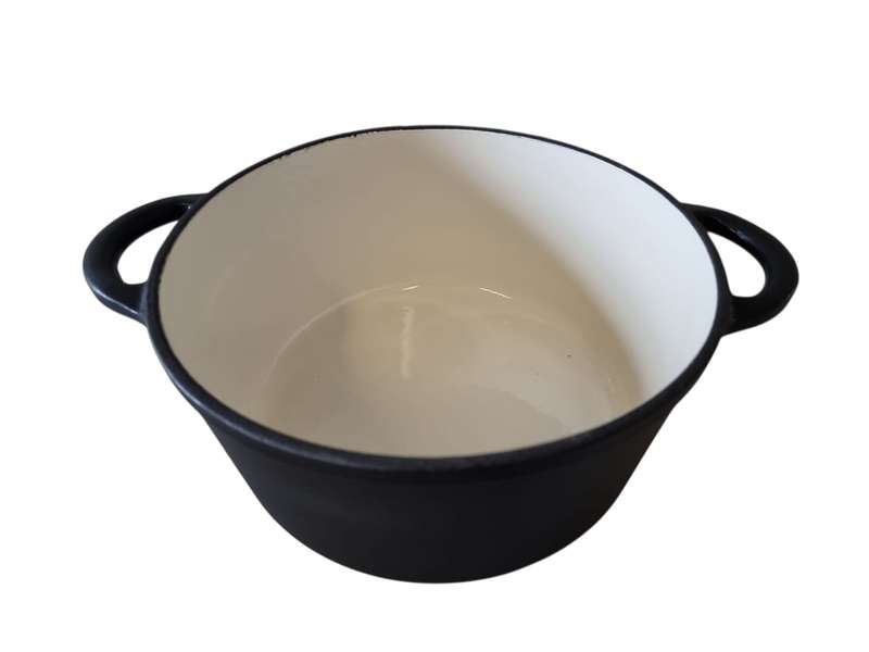 Round Enamel Coated Casserole Pot | POTRNDBLK26