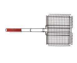 Deep Non-Stick Grill Basket with wooden handle | P90-09