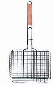 Deep Non-Stick Grill Basket with wooden handle | P90-09