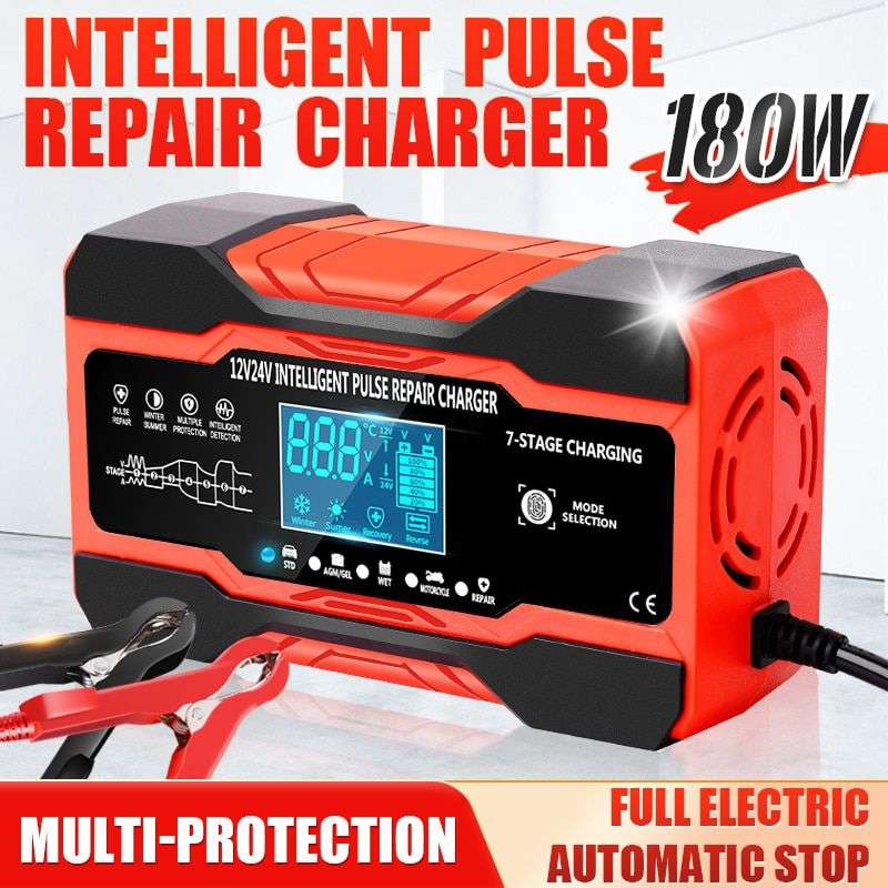 12v Smart Pulse Repair Car Battery 7-Stage Charger
