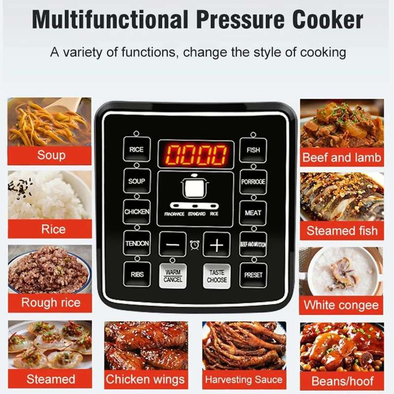 SilverCrest 6L MultiFunction Digital Smart Pressure Cooker - Stainless Steel