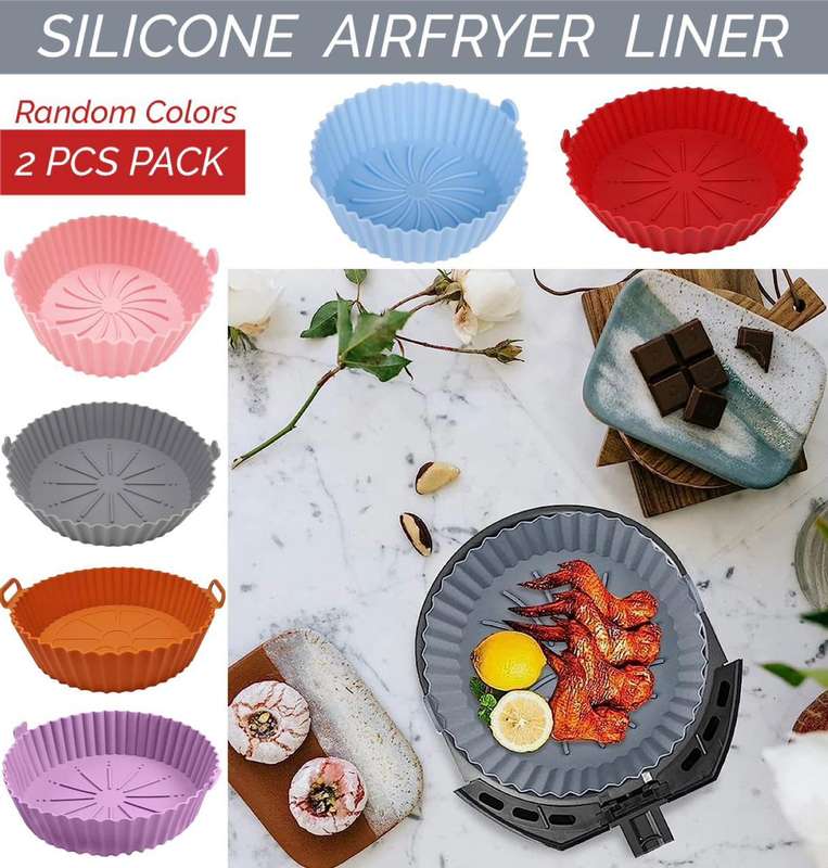 ZS - 2 Pcs Silicone Airfryer Liner - Round