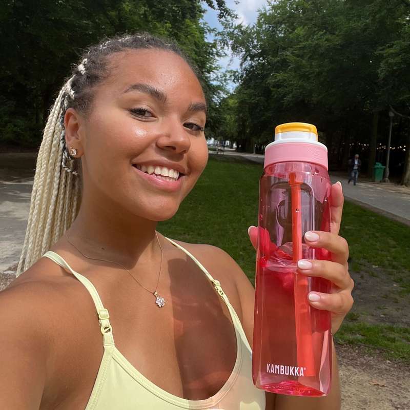Kambukka Lagoon Water Bottle with Straw Lid Sunny Melon - 1000 ml