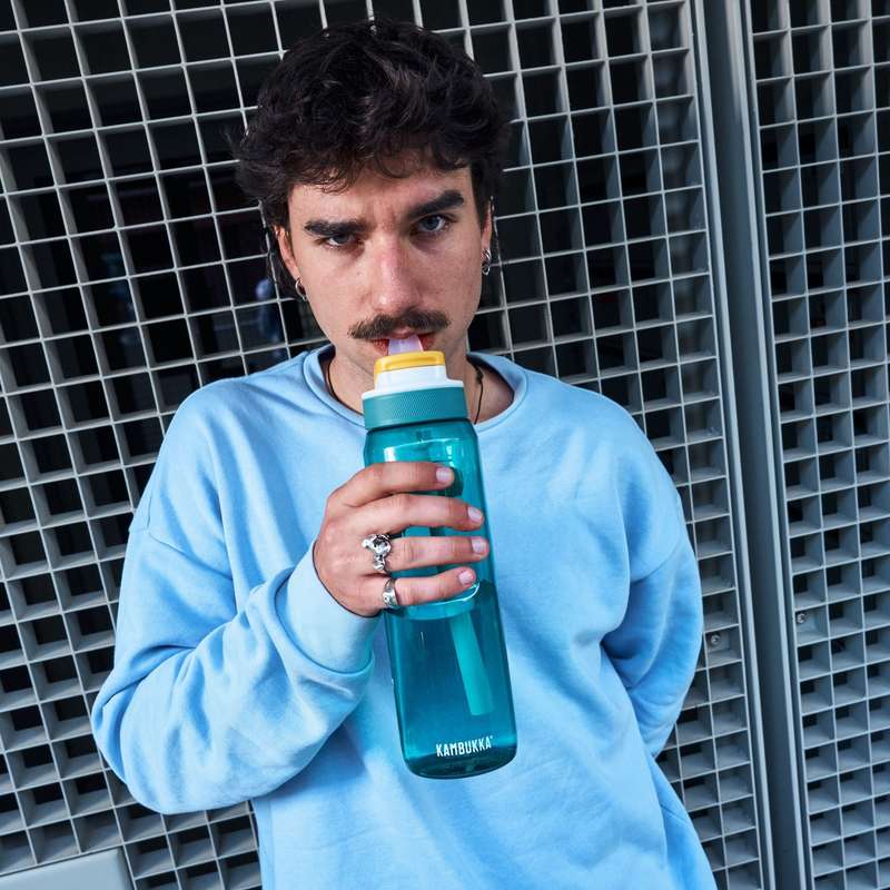 Kambukka Lagoon Water Bottle with Straw Lid Zesty Green - 1000 ml