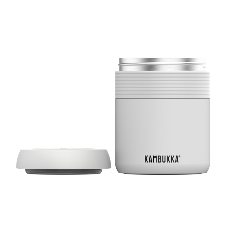 Kambukka Bora SS Double Wall Insulated Lunch Box Chalk White - 600 ml