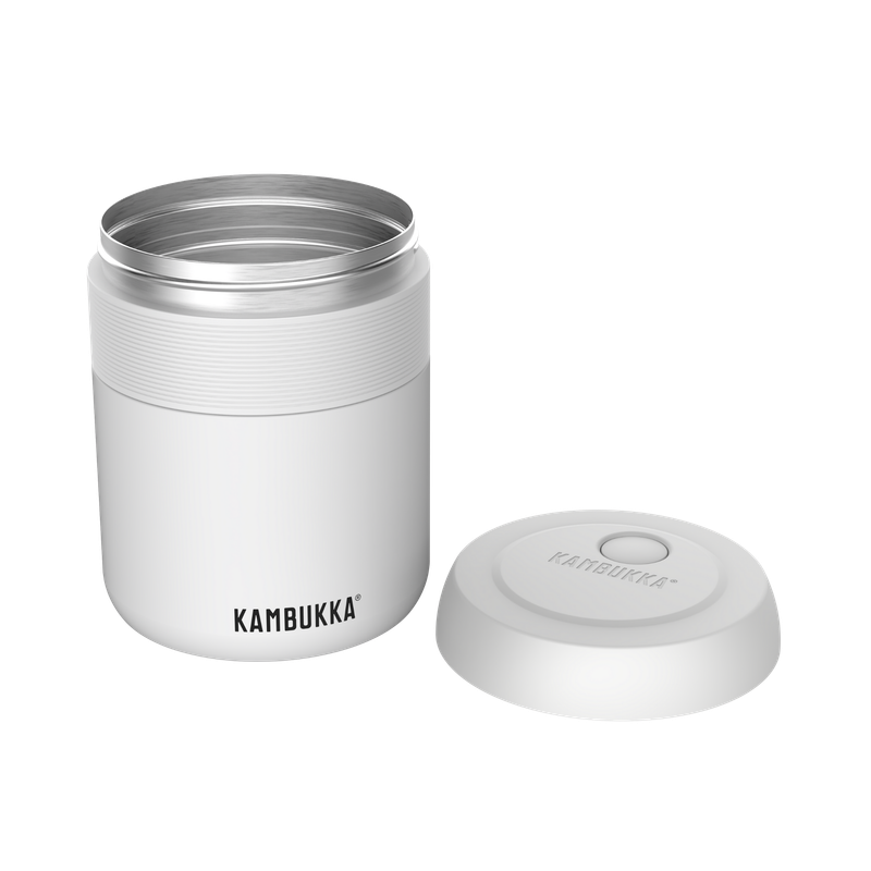 Kambukka Bora SS Double Wall Insulated Lunch Box Chalk White - 600 ml