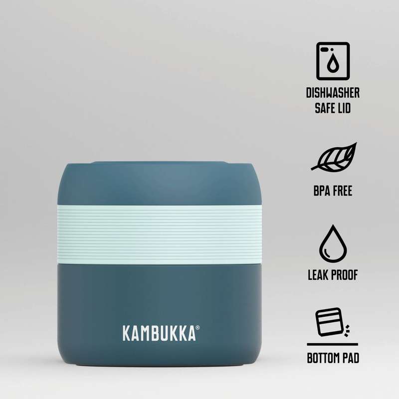 Kambukka Bora SS Double Wall Insulated Lunch Box Deep Teal - 600 ml