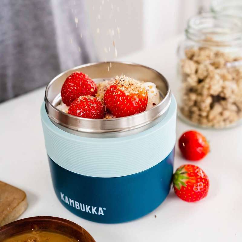 Kambukka Bora SS Double Wall Insulated Lunch Box Deep Teal - 600 ml